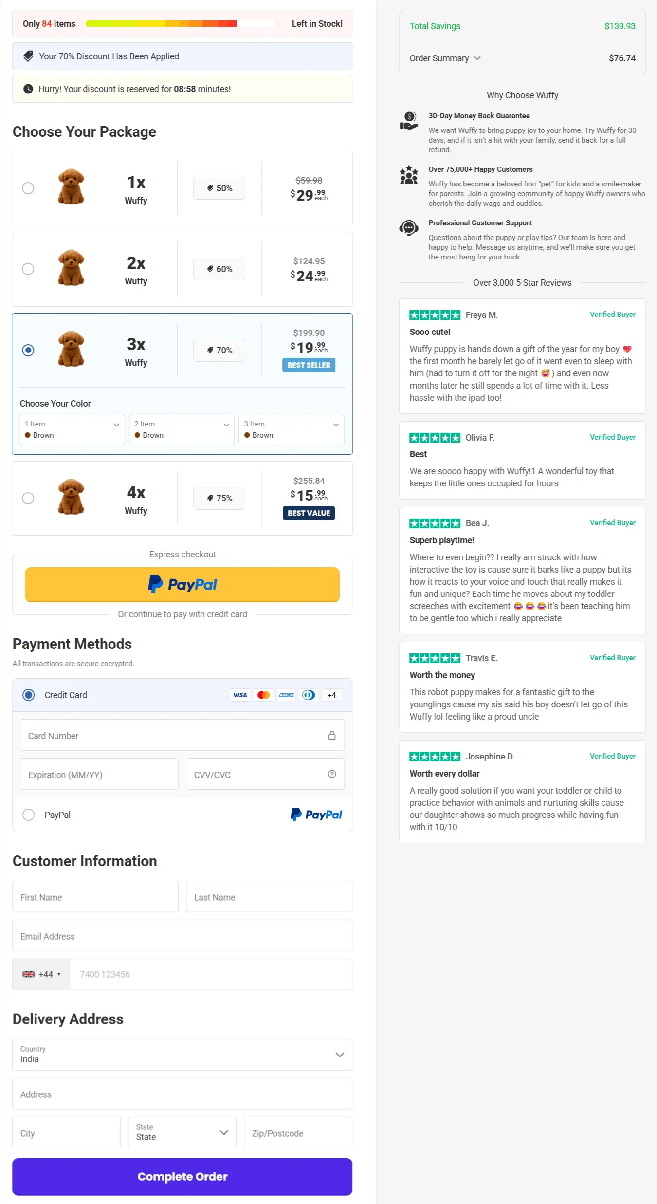 wuffy secure checkout page